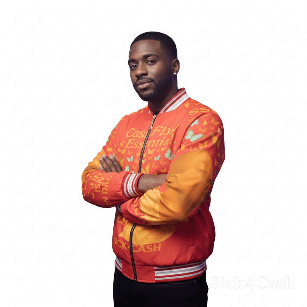 New Sick4Cash Men's Cash Flow Bomber Jacket