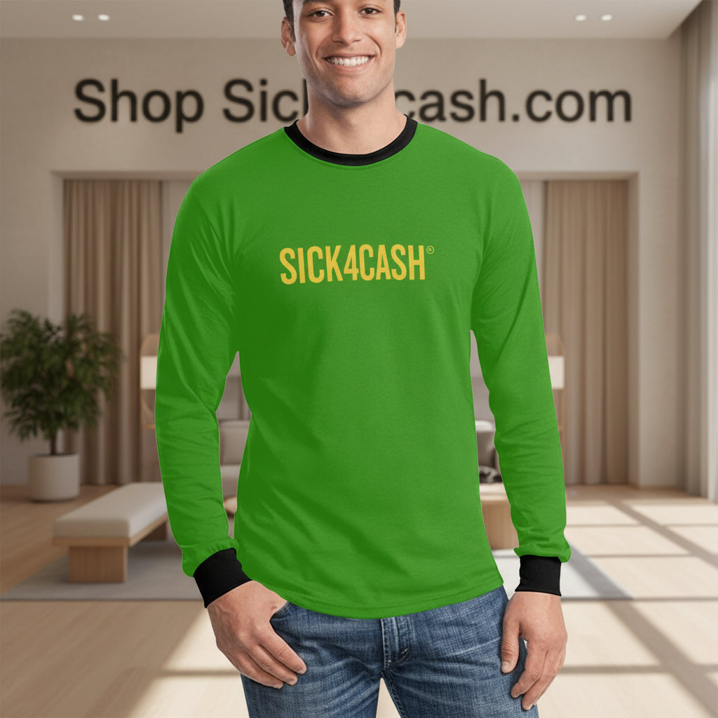 SICK4CASH long sleeve tee green with black
