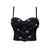 Women Rinestones and Diamond Lace Trim Bra