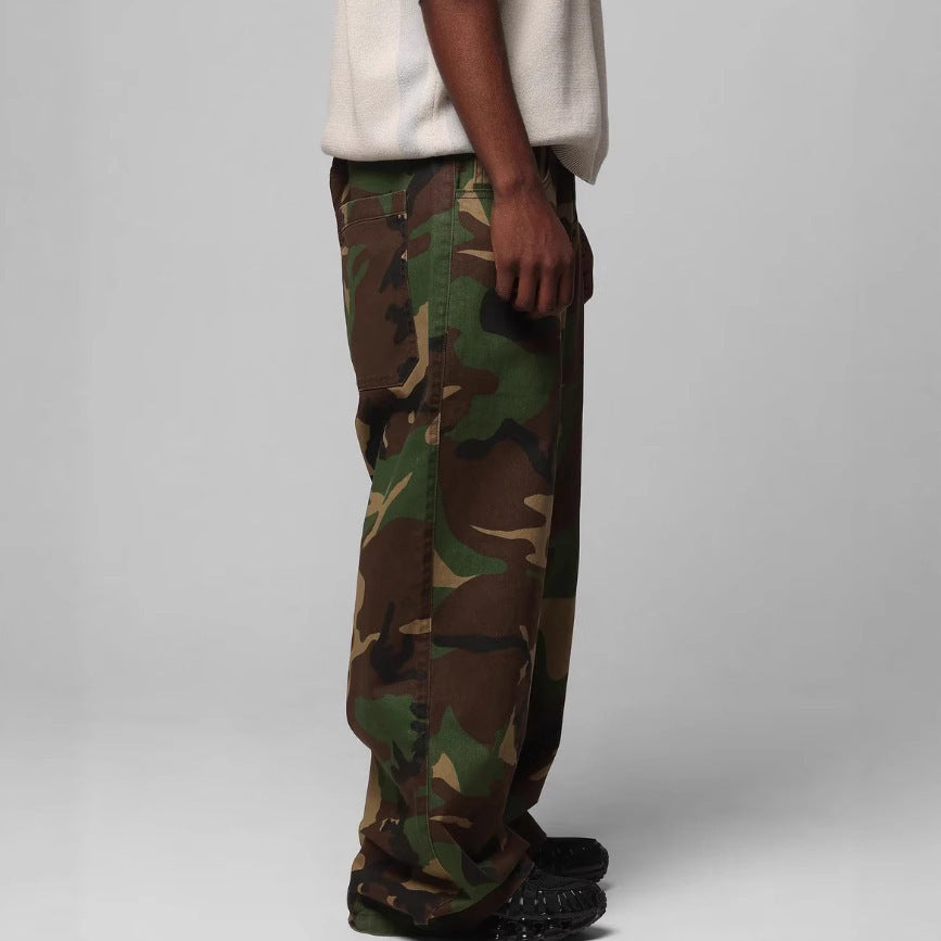 S4C Camouflage Multi-Pocket Denim Trousers – Women’s Loose Street Utility Work Pants