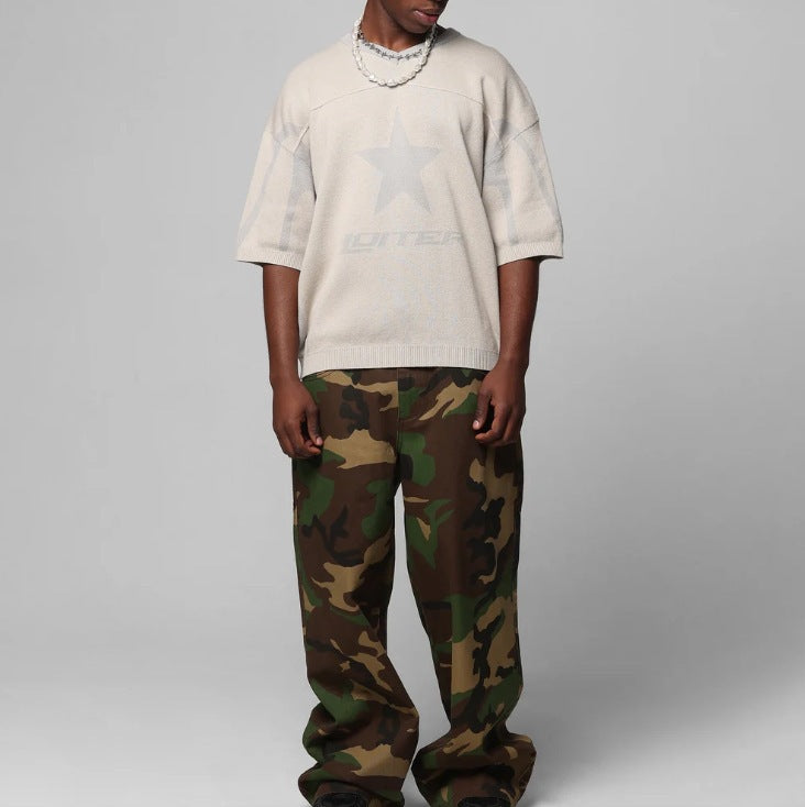 S4C Camouflage Multi-Pocket Denim Trousers – Women’s Loose Street Utility Work Pants