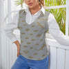 Women's Long Sleeve Button Knit Vest