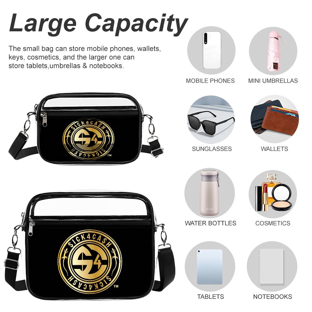 Transparent tote on bag