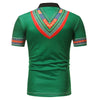 Short Sleeve Top Turn Down Collar Men Casual African Style
