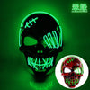 Scar One eyed Pirate Mask with Blood Terror Cold Light Halloween Mask LED Glow Mask