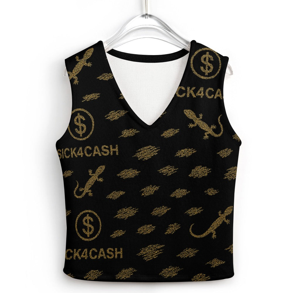 Women's Long Sleeve Button Knit Vest