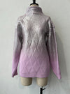 Hot Silver Checked Pullover Sweater
