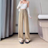 S4C Women's Pants FALL Thin High Waist Leisure Sunscreen Ice Silk Satin Wide Leg Straight Trousers