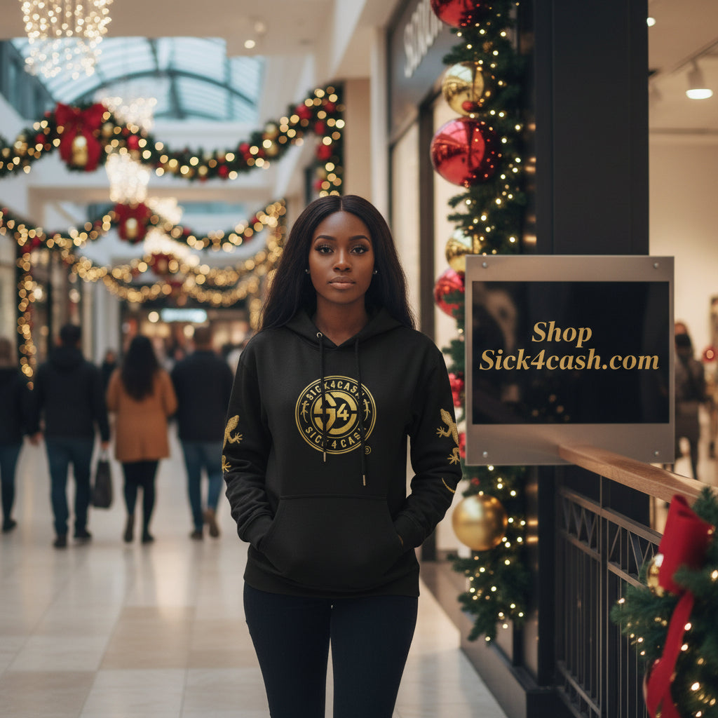 SICK4CASH hooded sweater detail shot