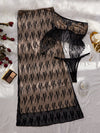 S4C Lace embroidery sexy tie strapless floor length long skirt three piece set for women