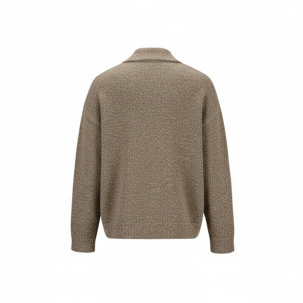 Brown textured sweater on a white background