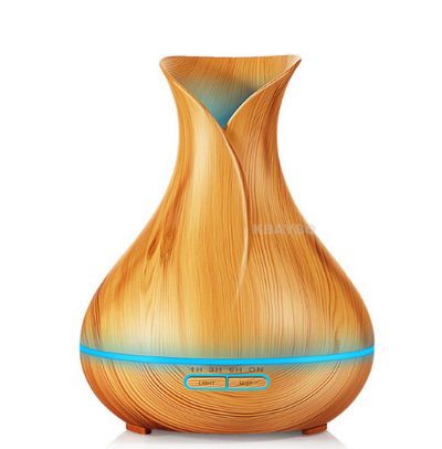 S4C Aroma Essential Oil Diffuser Ultrasonic Air Humidifier with Wood Grain 7 Color Changing LED Lights for Office Home 400ml