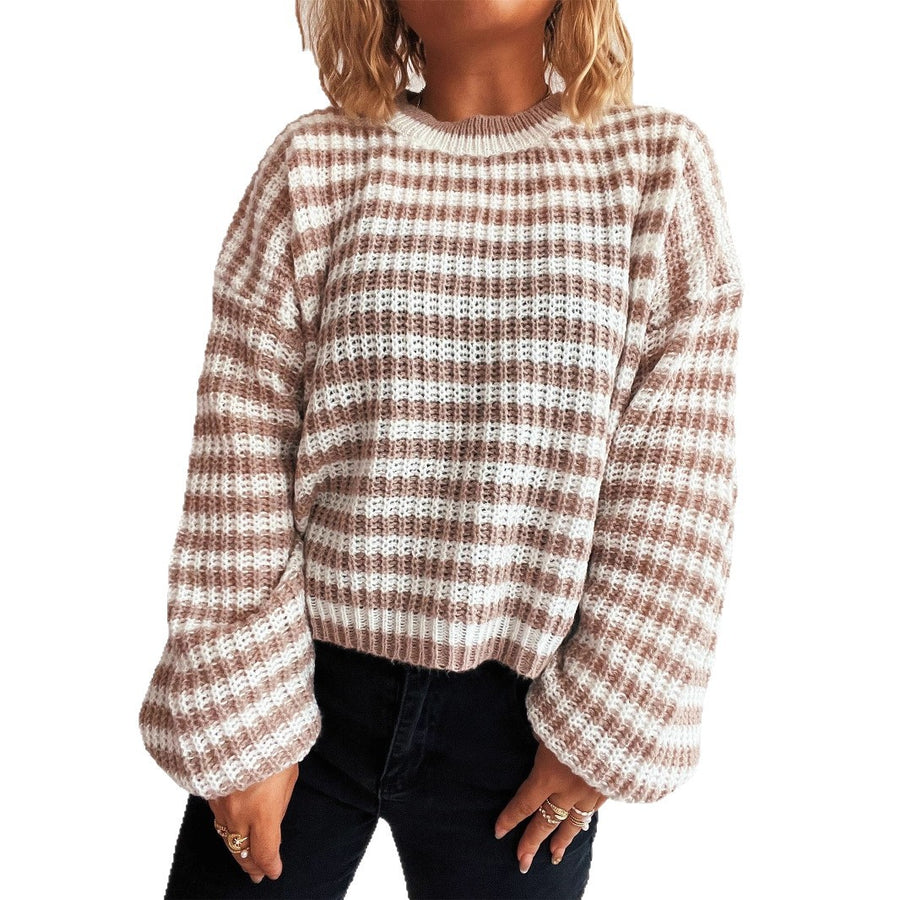 🧶 SICK4CASH® Retro Striped Knitted Pullover – Women’s Loose Fit