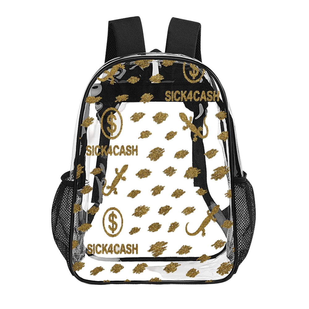 Sick 4 Cash Monogram Transparent Bag 17" — New Drop. No Secrets. All Hustle.
