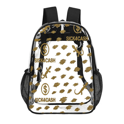 Sick 4 Cash Monogram Transparent Bag 17" — New Drop. No Secrets. All Hustle.