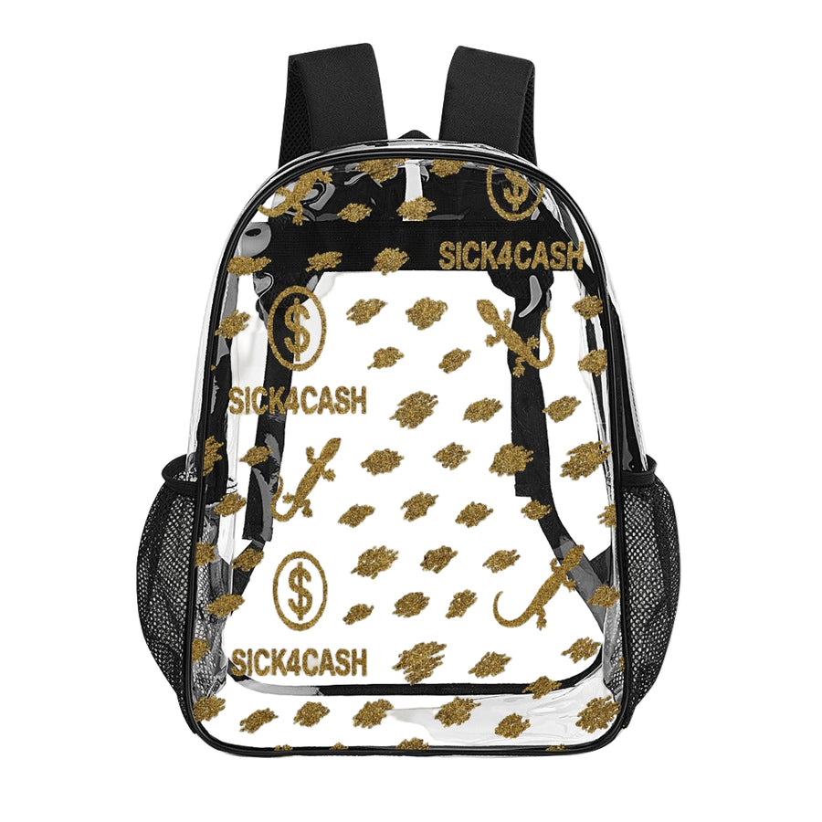 Sick 4 Cash Monogram Transparent Bag 17" — New Drop. No Secrets. All Hustle.