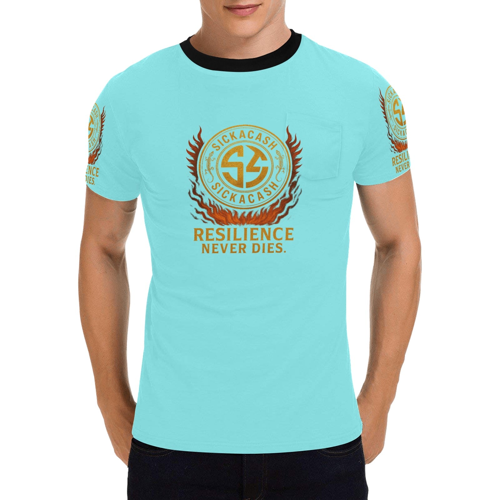 Men's All Over Print Patch Pocket T-shirt (Model T56)