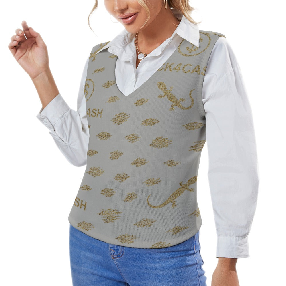 Women's Long Sleeve Button Knit Vest