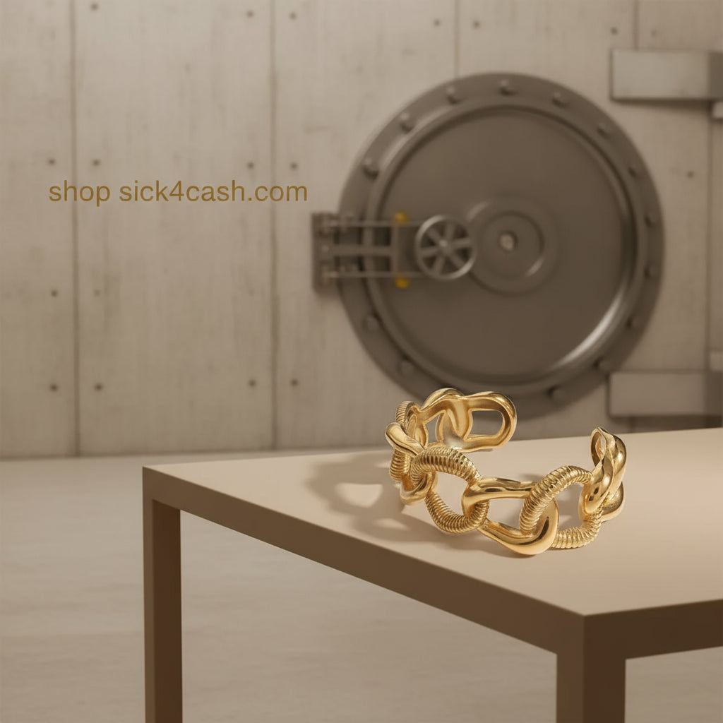 18K Gold-Plated Chain Open Bracelet