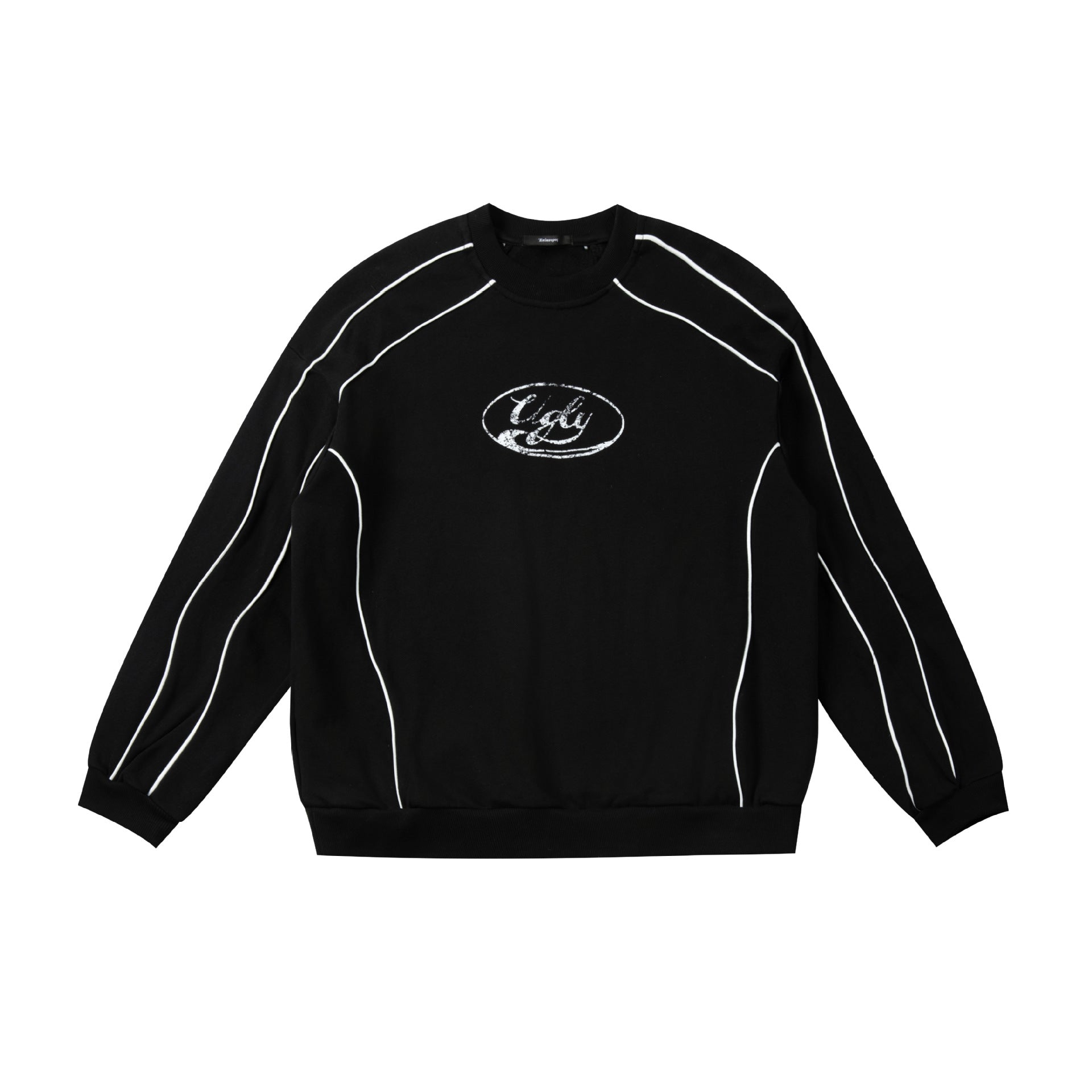 Embroidered Distressed Sweatshirt