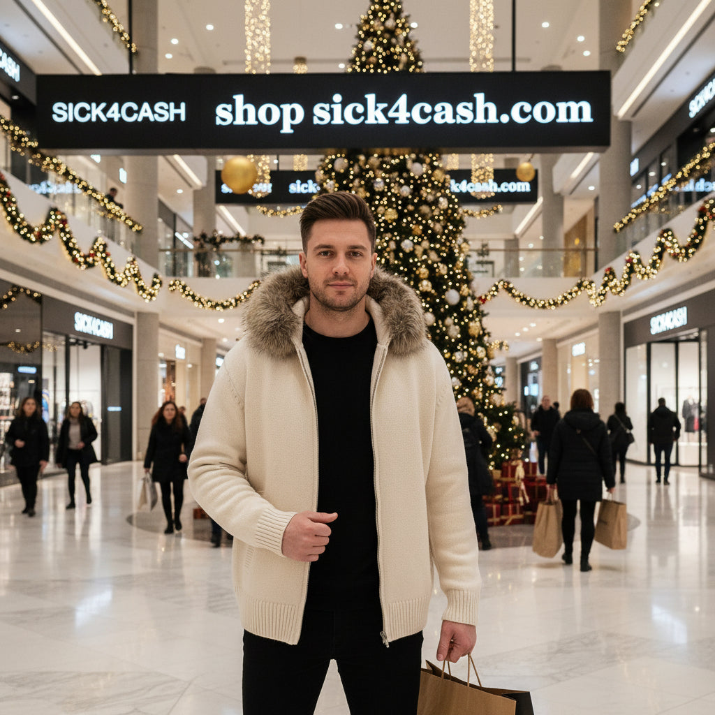 White bomber jacket with fur