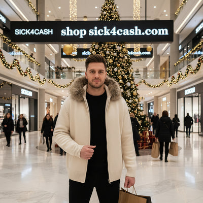 White bomber jacket with fur