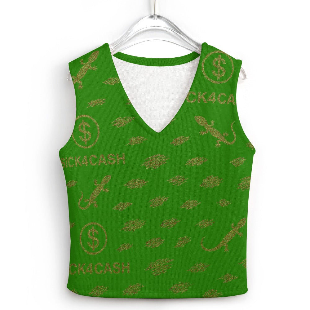 Women's Long Sleeve Button Knit Vest