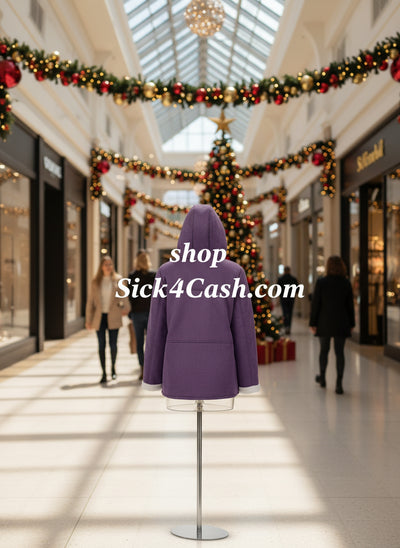 "Purple sherpa lined toggle coat with hood - new arrival"