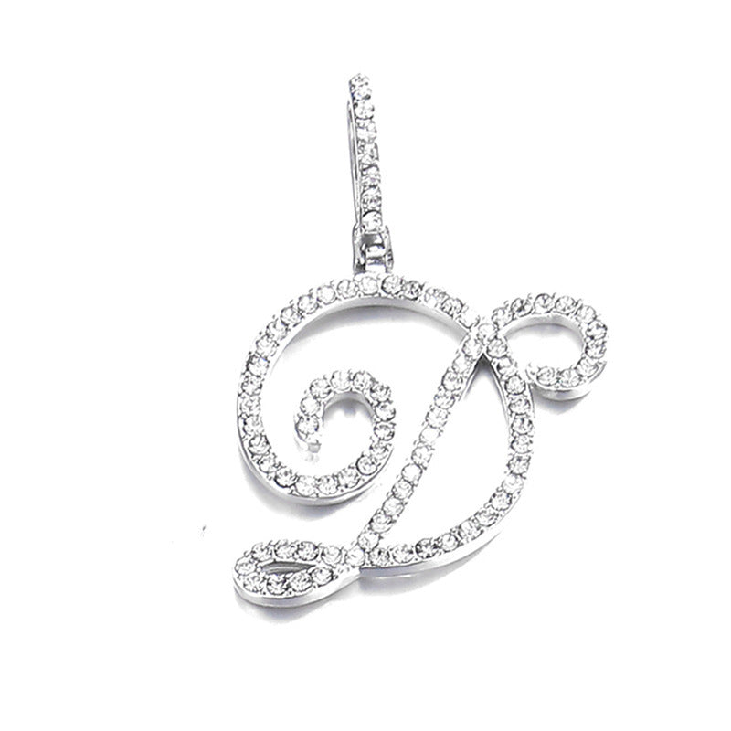 Hip Hop Grass Letter Pendant – Melon Seed Buckle Cuban Chain Accessory