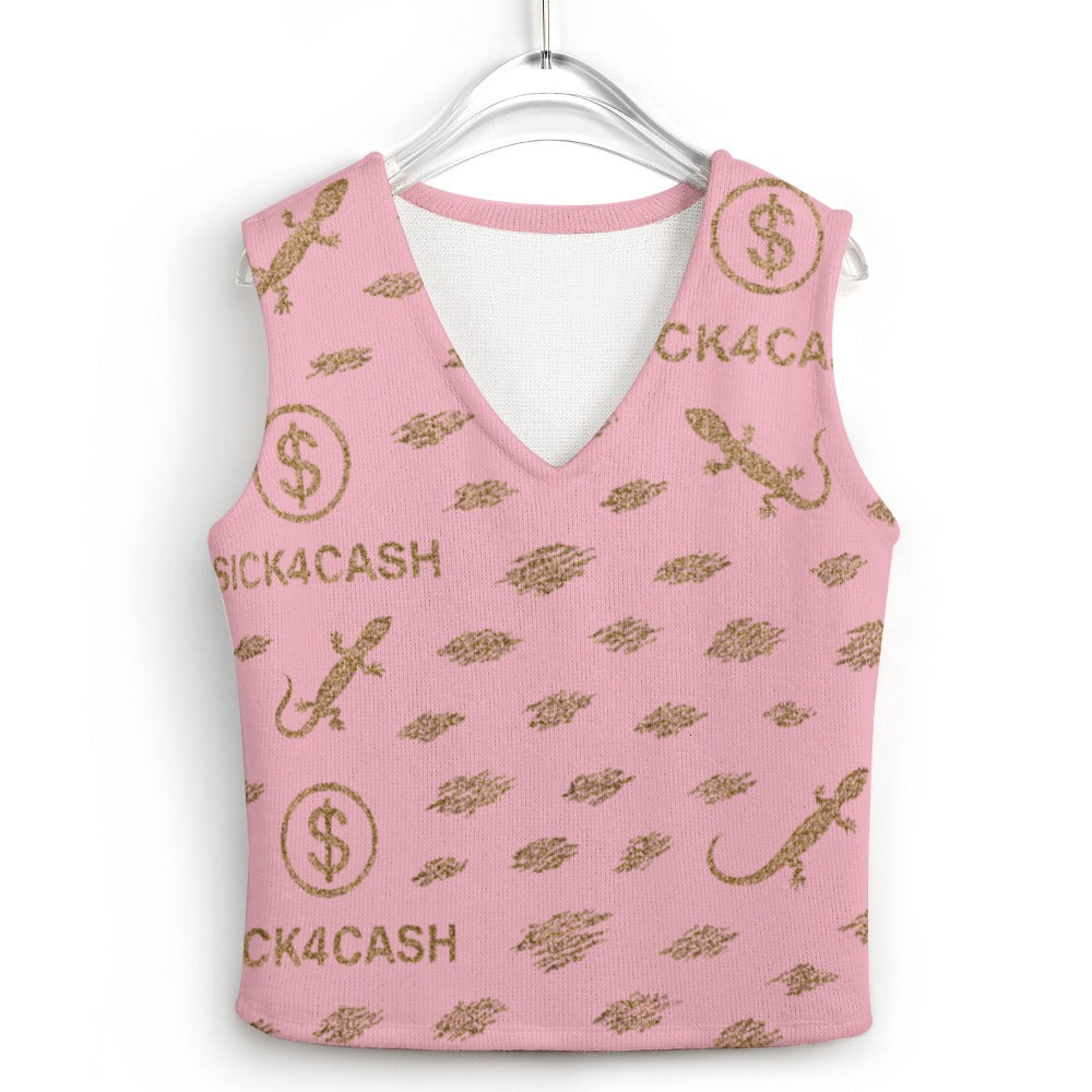 Women's Long Sleeve Button Knit Vest