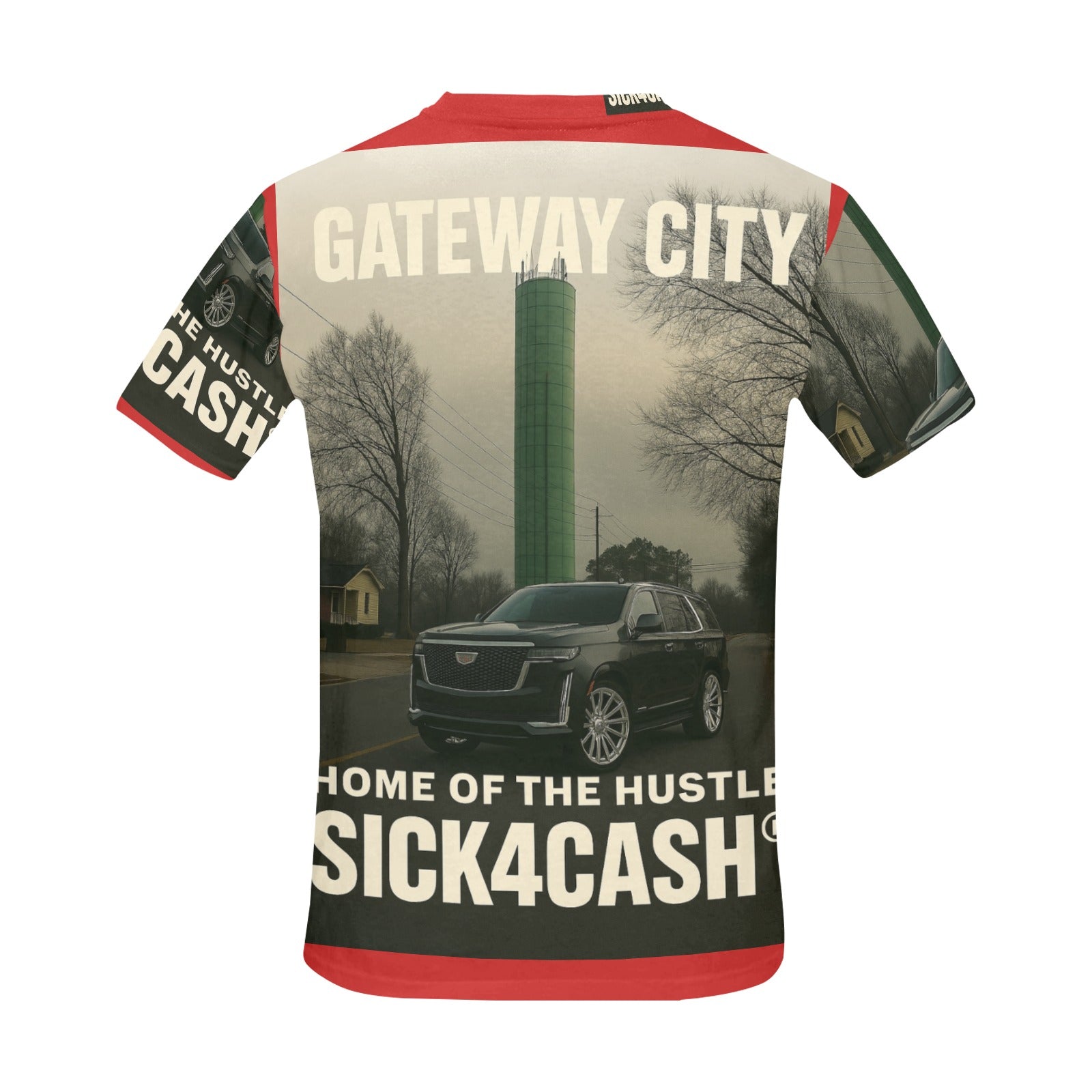 SICK4CASH® “QUE” All-Over Print Tee — Men’s Crew Neck
