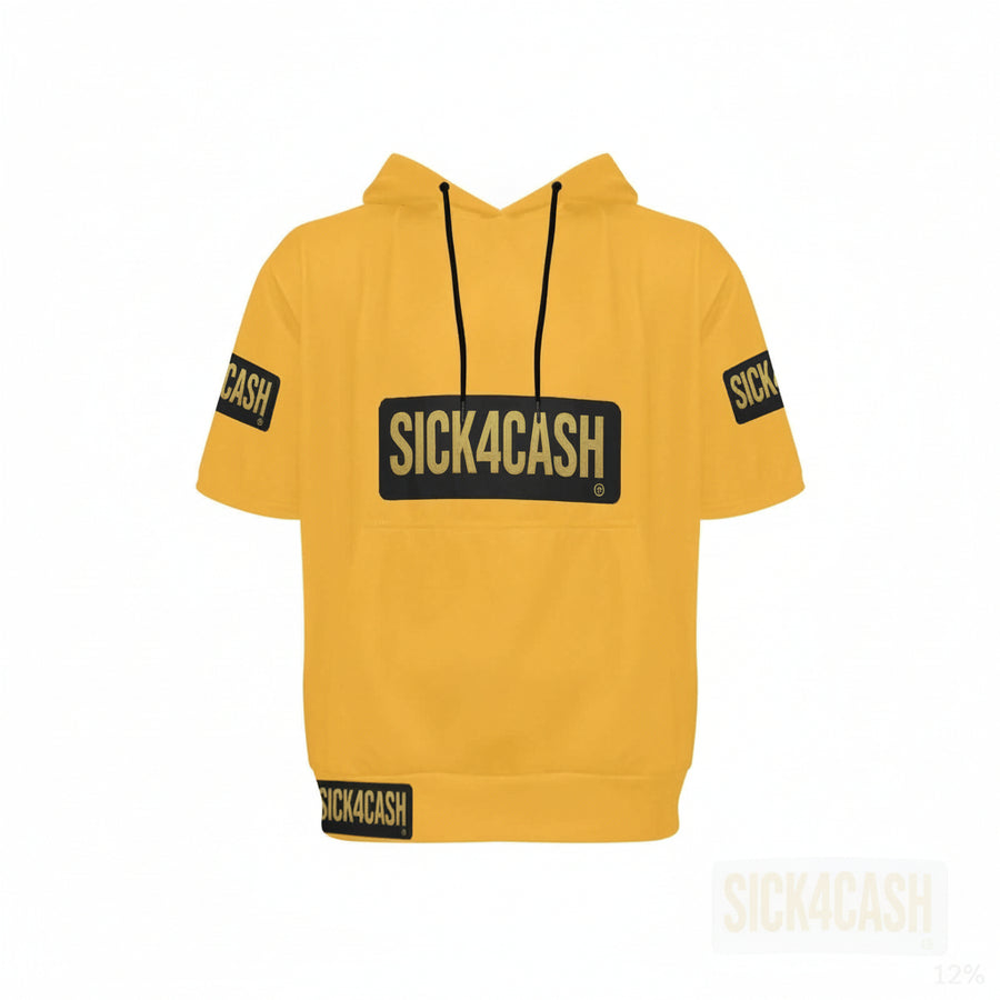 SICK4CASH® Legacy Hoodle: “DRAW BLOOD / DROP GOLD” Edition back view in yellow with logo details.