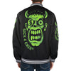 Unsex Striped Trim Bomber Jacket Halloween Collection  CASH FACE Bomber