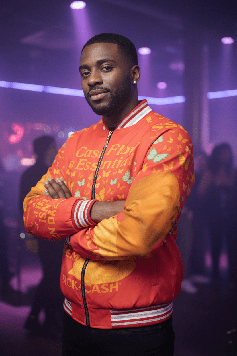 New Sick4Cash Men's Cash Flow Bomber Jacket