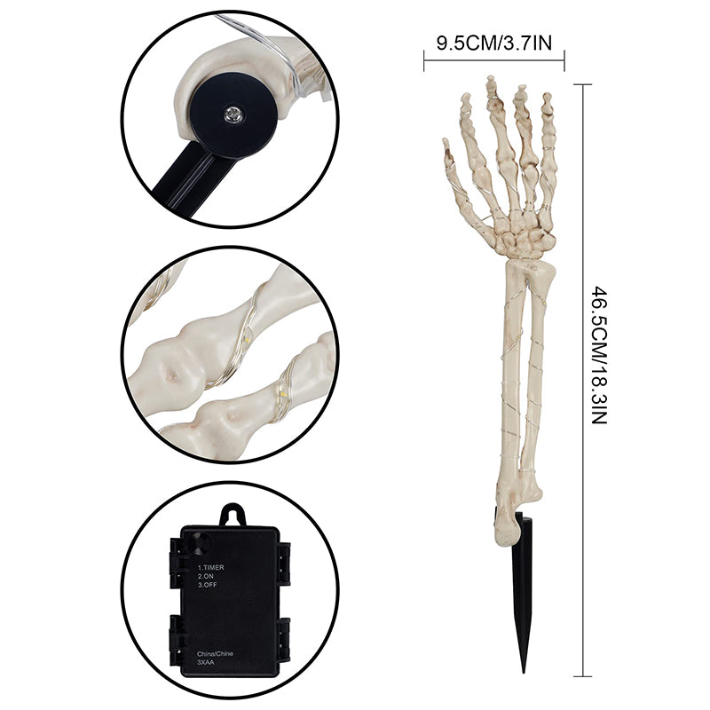 Halloween Ghost Hand Floor Lamp Led Copper Wire Light String Luminous Skull Hand Ghost Festival Layout Props