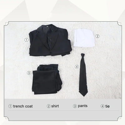 Makima Cosplay Costume Wig Women Men Trench Coat Jacket Black Suit Uniform Halloween Carnival Party Anime Outfits
