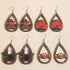 Halloween Wooden Kitten Ghost Pumpkin Bat Earrings Fun Funny Cartoon Pumpkin Earrings