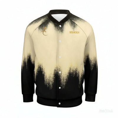 Sick4Cash Premium Varsity Jacket - S4C Sweater Cloth featuring a trendy gradient design and classic varsity buttons.