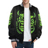 Unsex Striped Trim Bomber Jacket Halloween Collection  CASH FACE Bomber