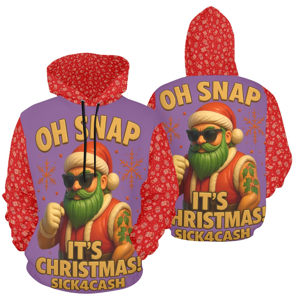 Christmas hoodie oh snap red and pink hoodie