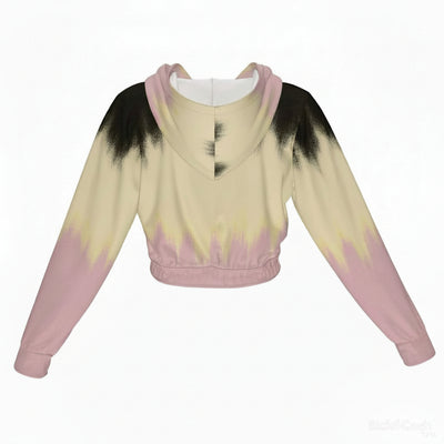 SICK4CASH — Premium Cotton Color Women's Chiffon Cropped Jacket zipper coat in stylish pink and black design.