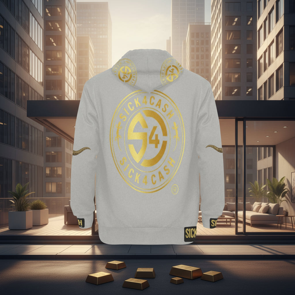 Gray and Gold hoodie with black
