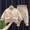 S4C Winter Boys Clothing Sets Alphabet Fashion Warm Coat And Pants 2Pcs Boys Suits Birthday Gifts New Kids Clothes