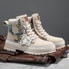 Winter high top Martin boots men's plush workwear trendy boots men's motorcycle boots