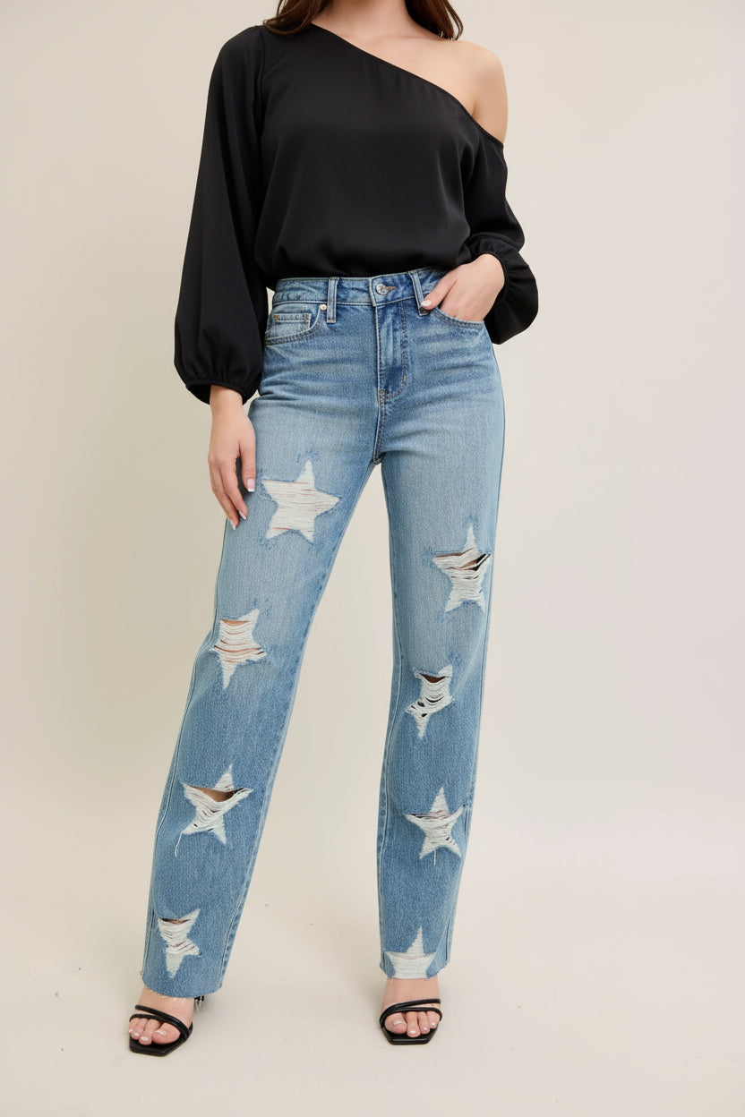 Denim blue jeans stonewash