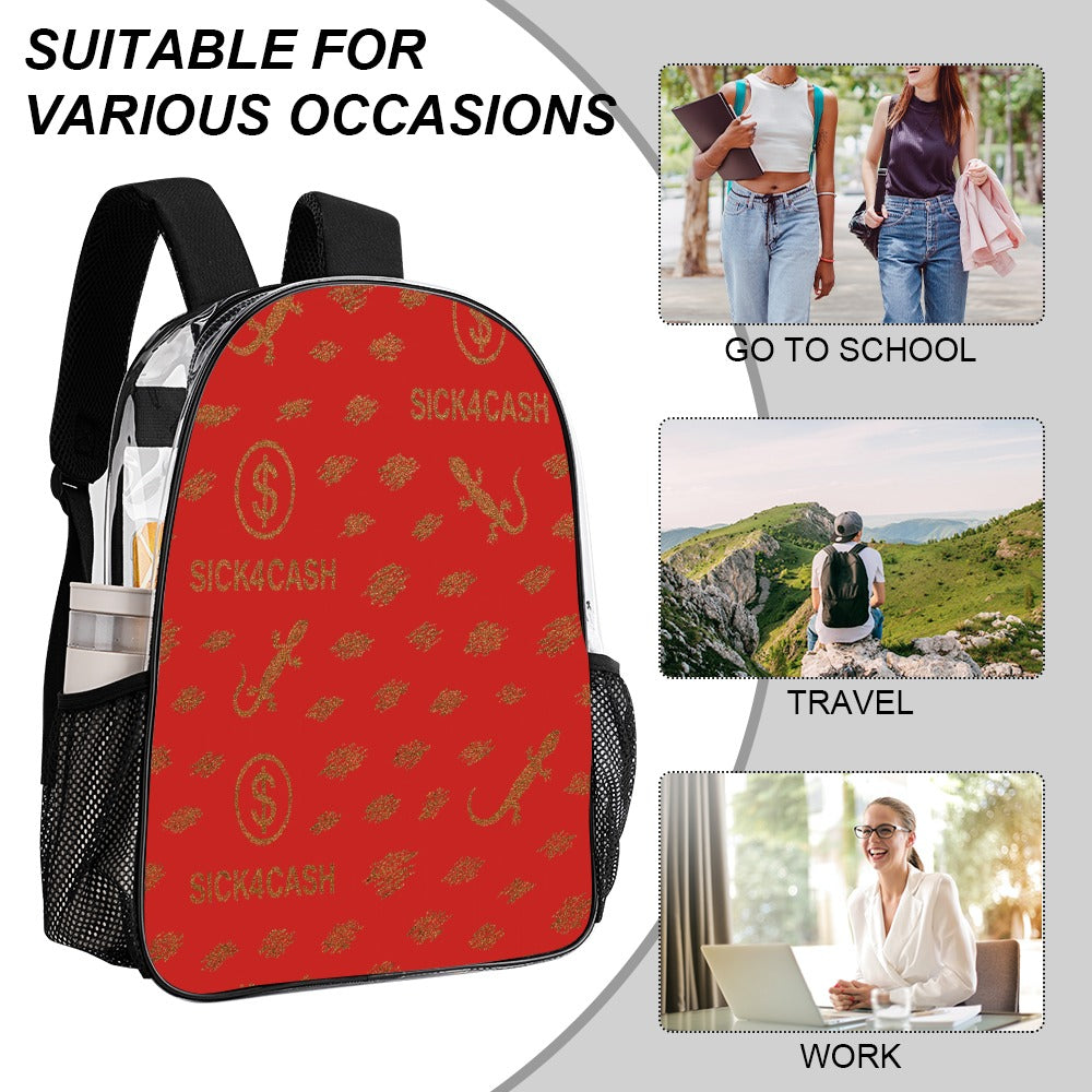 Sick 4 Cash Monogram Transparent Bag 17" — New Drop. No Secrets. All Hustle.