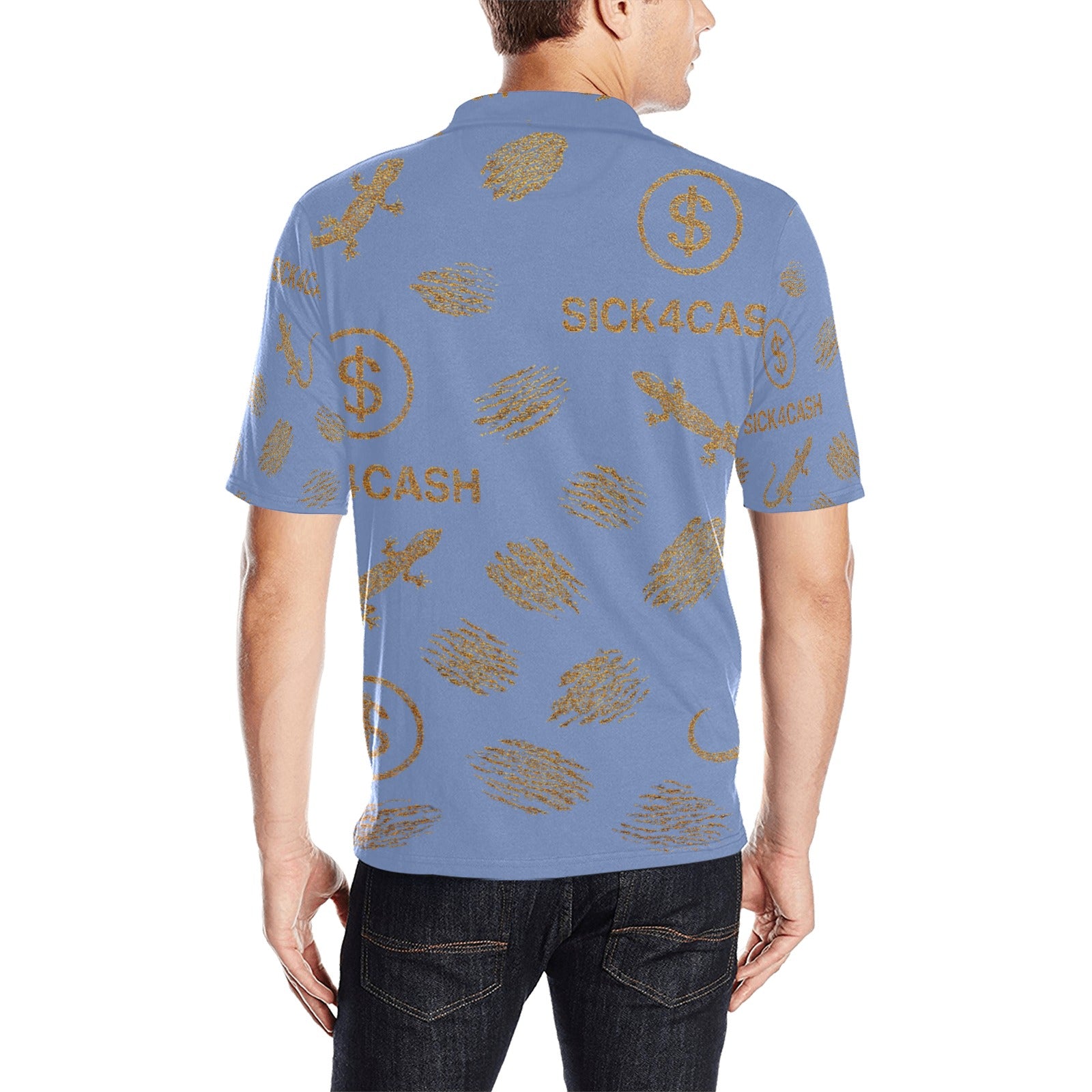 Men's All Over Print Polo Shirt (T55)