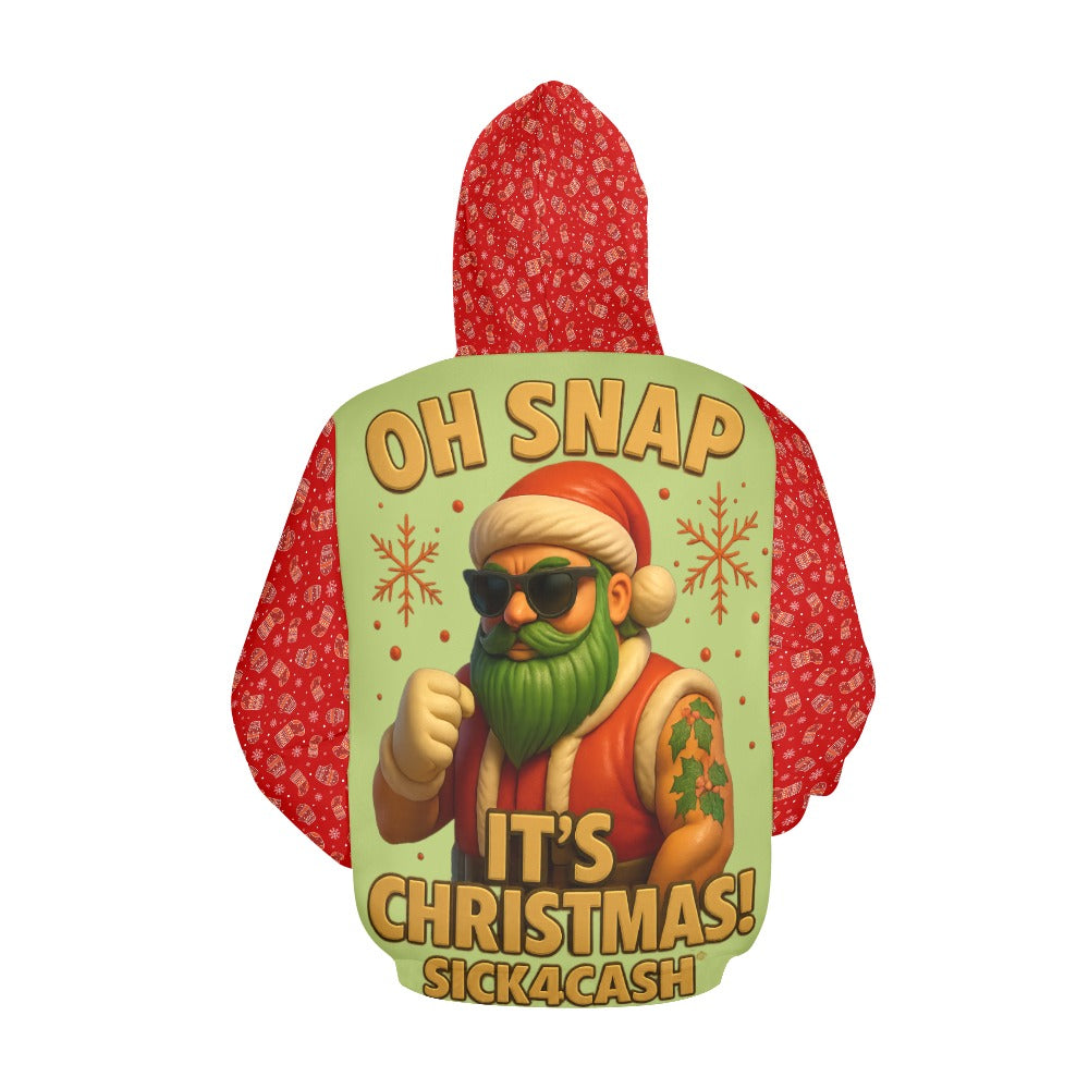 green and red hoodie with black