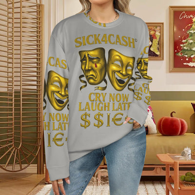🧥 SICK4CASH® Legacy CRY NOW LAUGH LATER Sweater (Unisex | S–XL) This isn’t just a sweater—it’s a wearable archive. A tribute to the grind, the bloodline, and the payout. Upload your family photo, embed your legacy, and wear the movement.