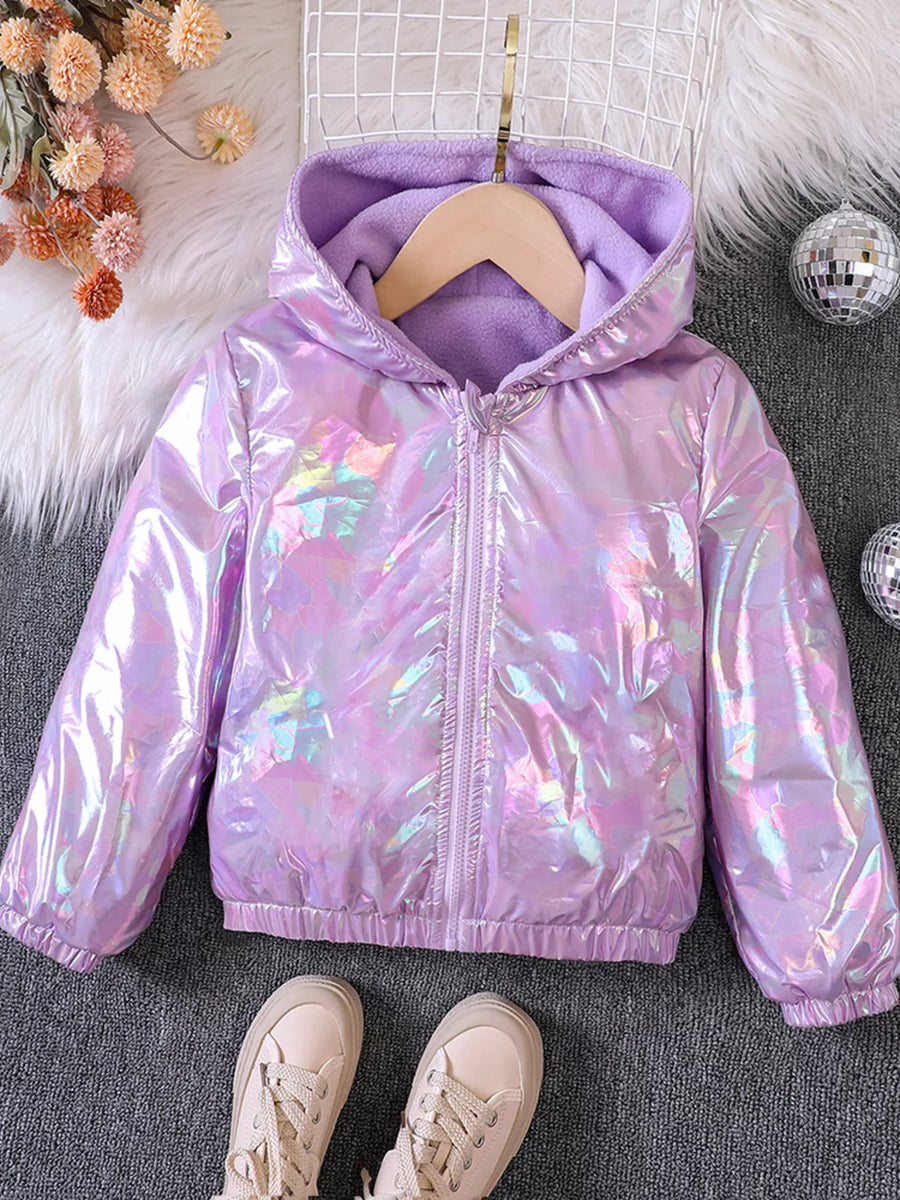 Children's Zip Up Hooded Fleece-Lined Jacket